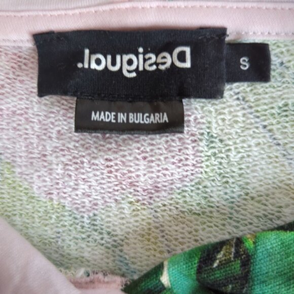 Desigual Oversized Tropical Print Colorful Hoodie Sweat Shirt - Picture 6 of 12